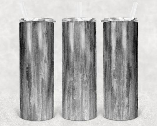 20 oz Skinny Tumbler Sublimation Design Template SEAMLESS wood grain gray Straight and Warped Design