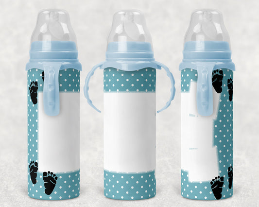 Baby Bottle Sublimation Blue with Photo Spots Design