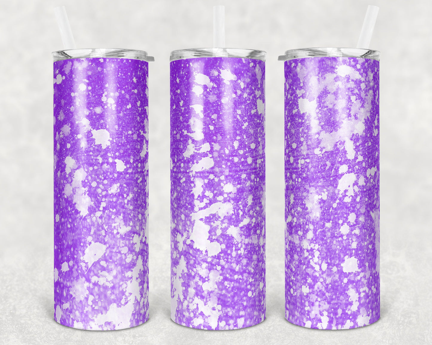 20 oz Skinny Tumbler Sublimation Design Template Glitter Lavender Power Wash Straight Warped Design